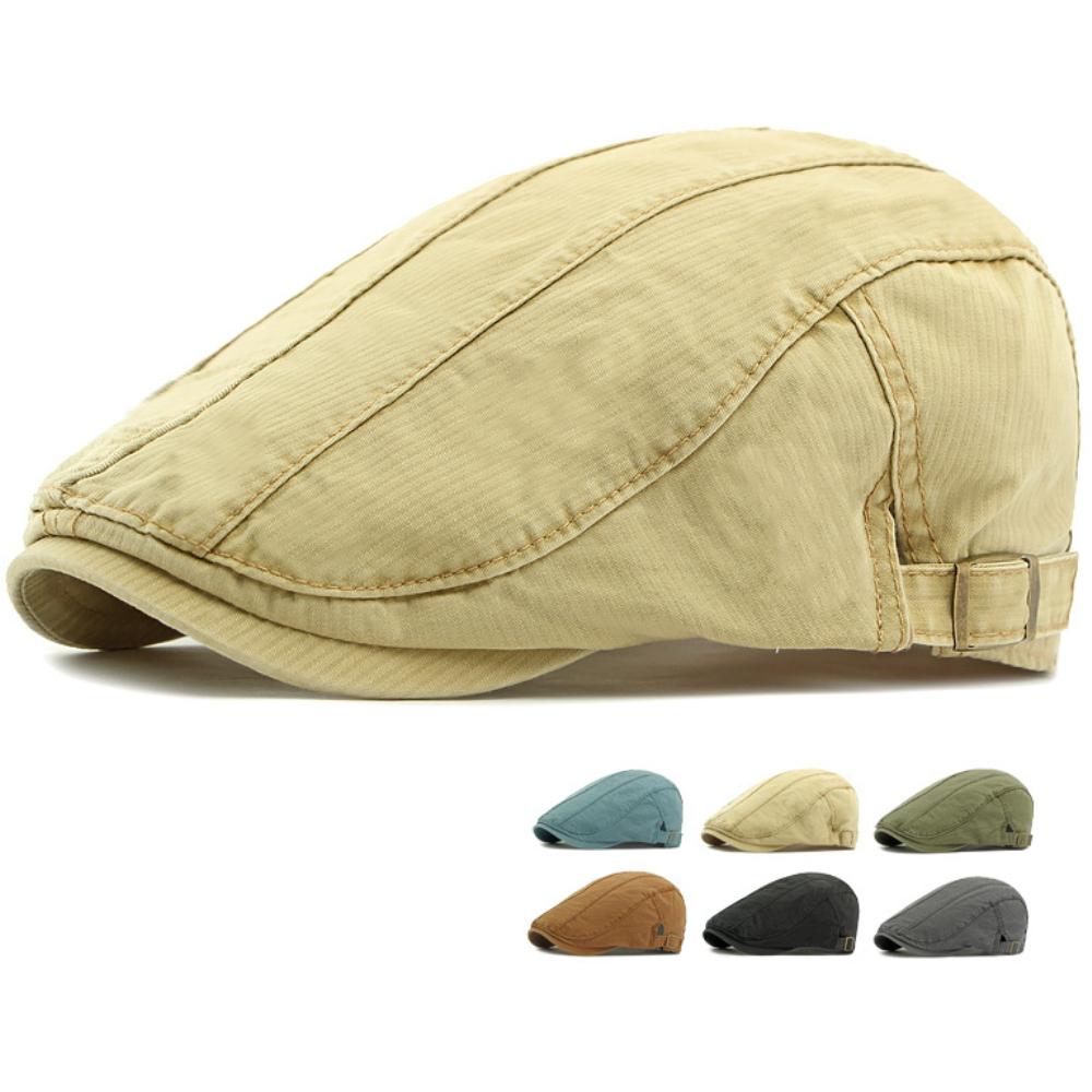 HT4771 Mens Berets Women Spring Summer Cotton Cap Vintage Artist Painter Beret Hat Male Female Ivy Flat Cap Adjustable Beret Cap