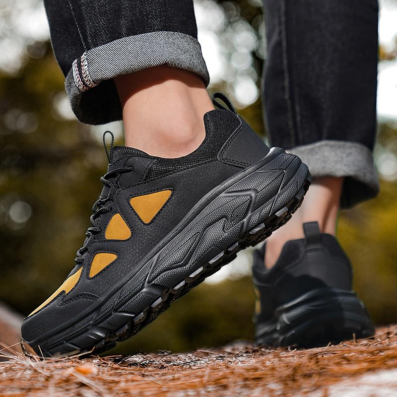 Fashion Hiking Men Sneakers Thick Soled Casual Shoes Men Cushioning Sports Shoes Outdoor Waterproof Walking Shoes Plus Size 39-48