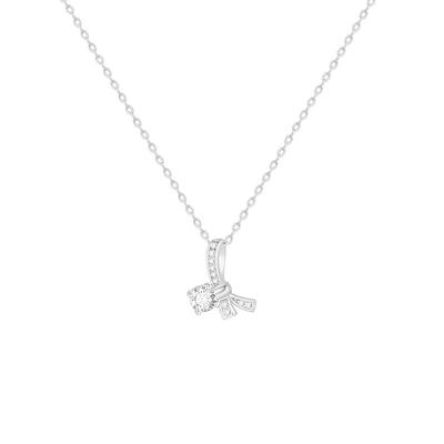Bow Necklace Women's Light Luxury Niche Design Micro-inlaid Zircon Butterfly Dream Collarbone Chain Stainless Steel Chain