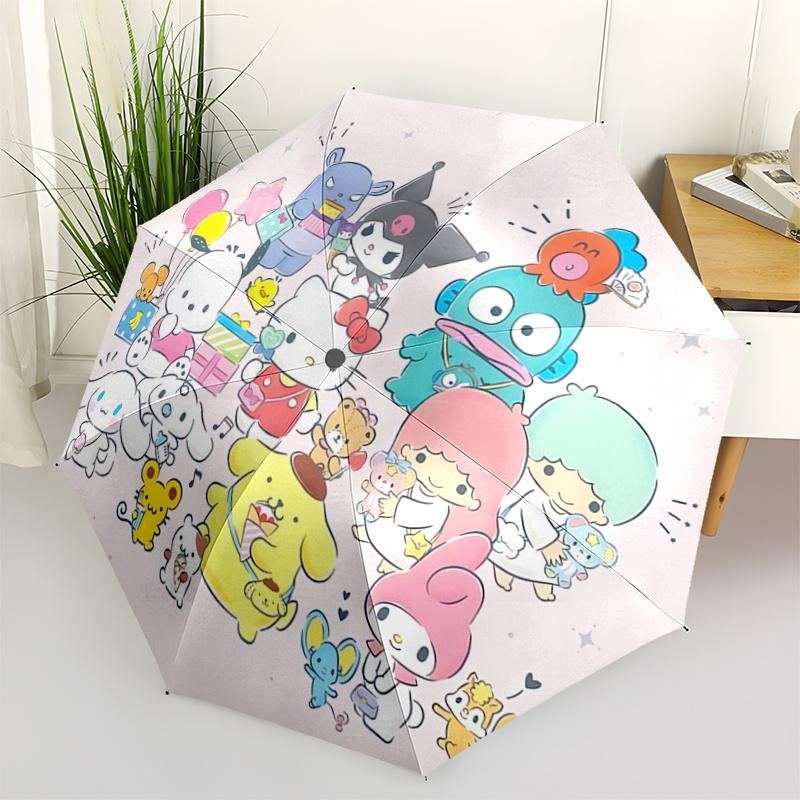

1pc Hello Kitty & Friends Automatic Opening Folding Umbrella - 8 Bone Iron Frame, Suitable for Fans, Travel, Daily Use, Gift for Holidays.F100