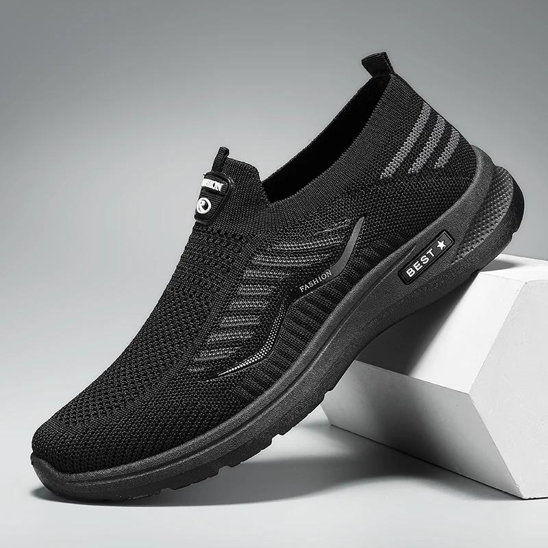 Mesh Men Shoes Casual Outdoor Sneakers Summer Men Lightweight Walking Shoes Gym Trainers Slip On Mens Loafers Zapatillas