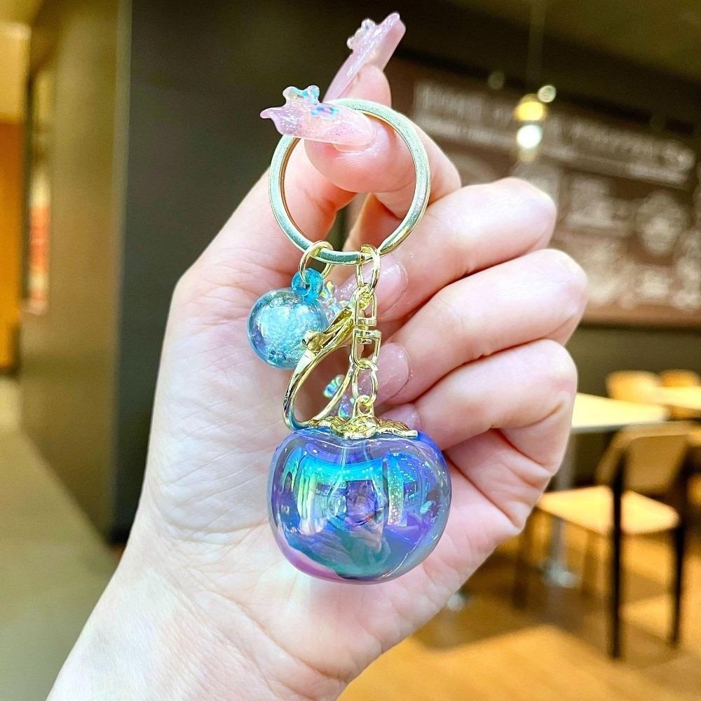 Fruit Persimmon Keychain Colorful Bag Hanging Creative Persimmon Pendant Accessory синий