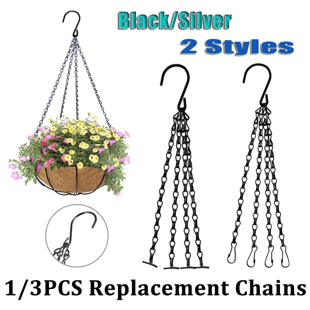 14" Hanging Basket Flower Pot Replacement Plant Hangers 4 Strand Hanging Chain Replacement Chains