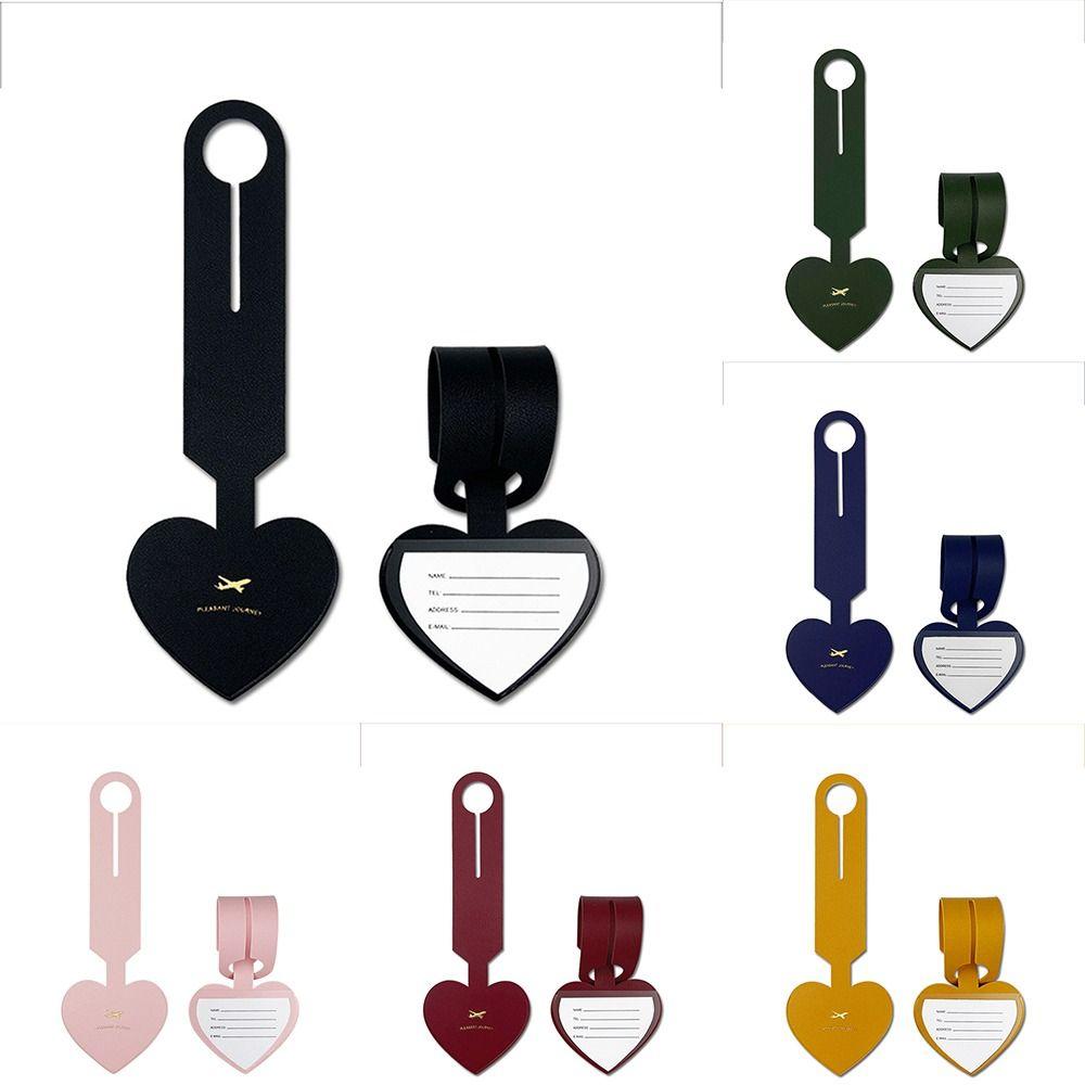 Boarding Pass Love Shape PU Luggage Tag Airplane Suitcase Tag Information Card Men