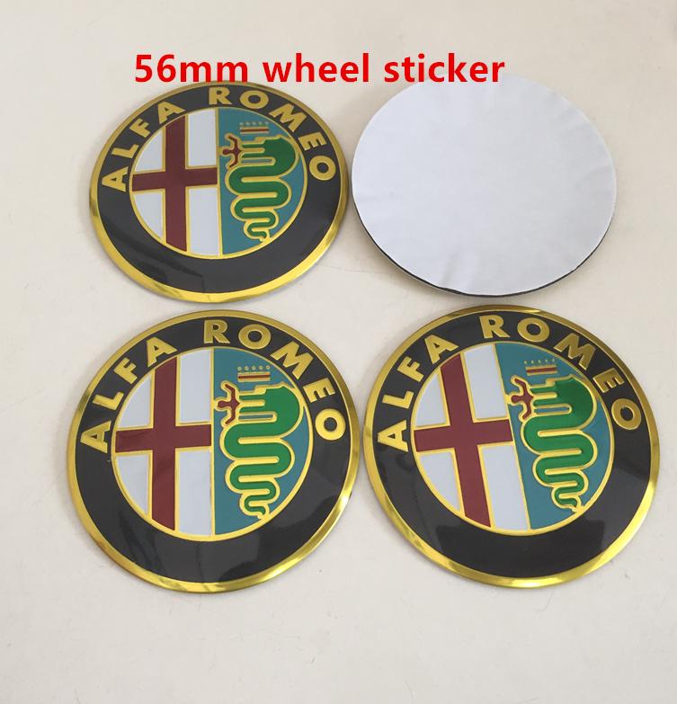 4pcs 56mm 60mm 65mm ForAlfa Romeo 147 156 159 Car Emblem Wheel Hub Center Cap Badge Covers Sticker Decals Styling Accessories