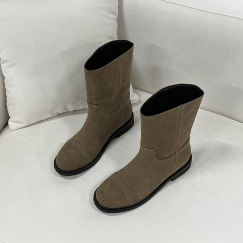 Desire Rose Women Cowhide Suede Mid Boots 3cm