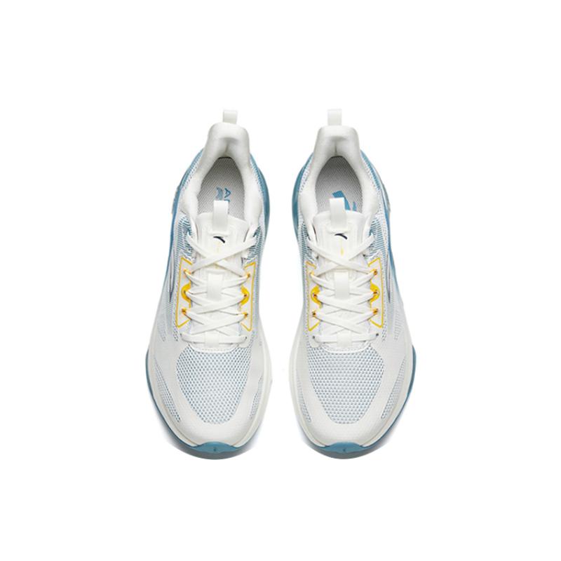 Anta Cushioned Slip-Resistant Abrasion-Resistant Breathable Low-Top Running Shoes Men's White Blue Yellow Sneakers 112215501-3