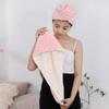Towel Bath Hats with Button Fast Drying Hair Towel Microfiber Hair Drying Cap  Women
