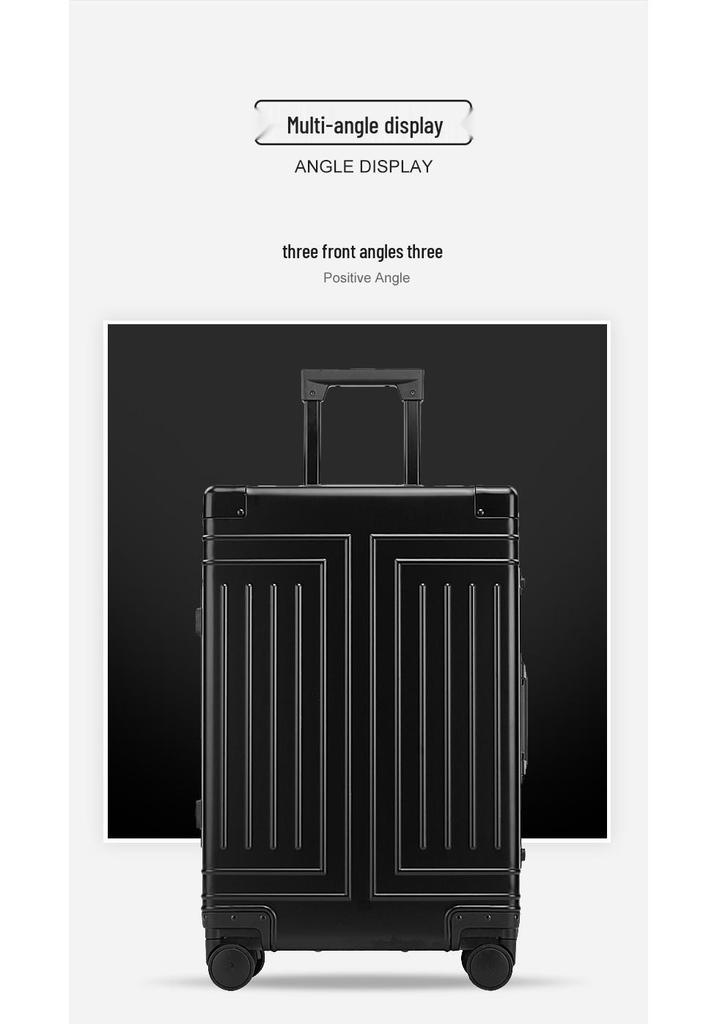 Manai Aluminum-Magnesium Alloy Trolley with Universal Wheels, Metal Luggage for Men, Women, Students, and Business Travel