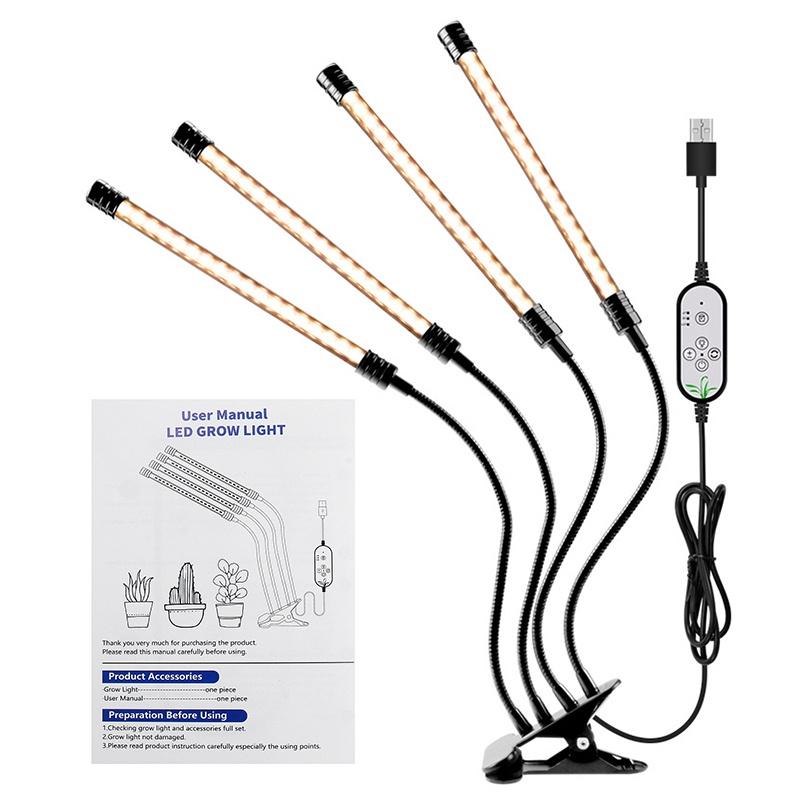 

Полноспектральный многоголовый светодиодный светильник для выращивания растений, клипсовый светильник, USB DC 5V, для растений, свет солнца, светодиодные лампы для растений, водонепроницаемый four lamps