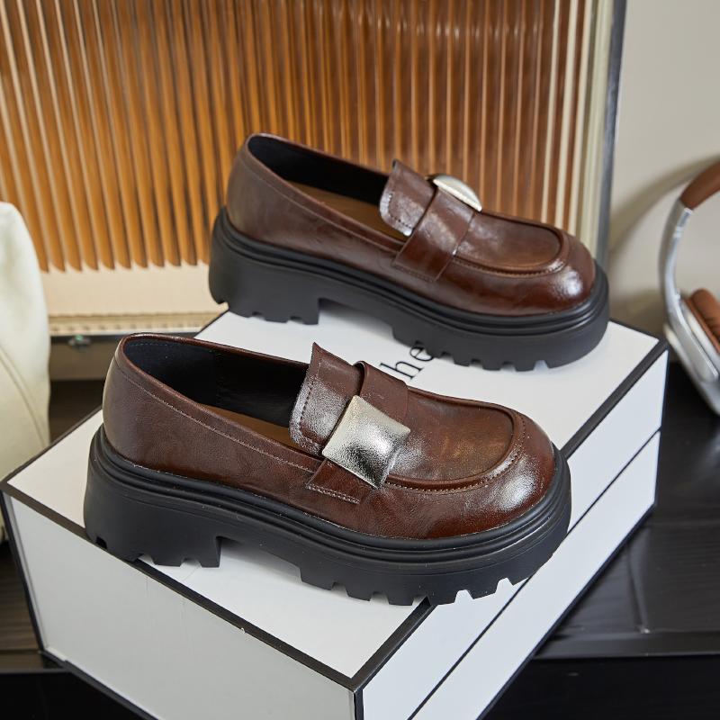 Fashion AIYUQI Women's Loafers Platform 2025 New Spring Female Shoes Commuting British Style Women Genuine Leather Shoes