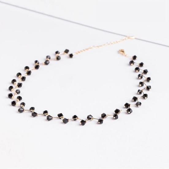 Wave Chain Black Beads Charm Choker Party Short Necklace Women Jewelry