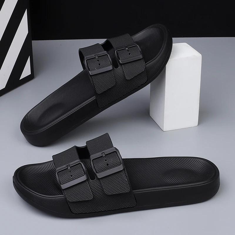 Men's Sandals Men's Slippers Beach Shoes Unisex Wear-resistant Non-Slip Shoes for Men Soft and Comfortable Non-Slip Thick Bottom