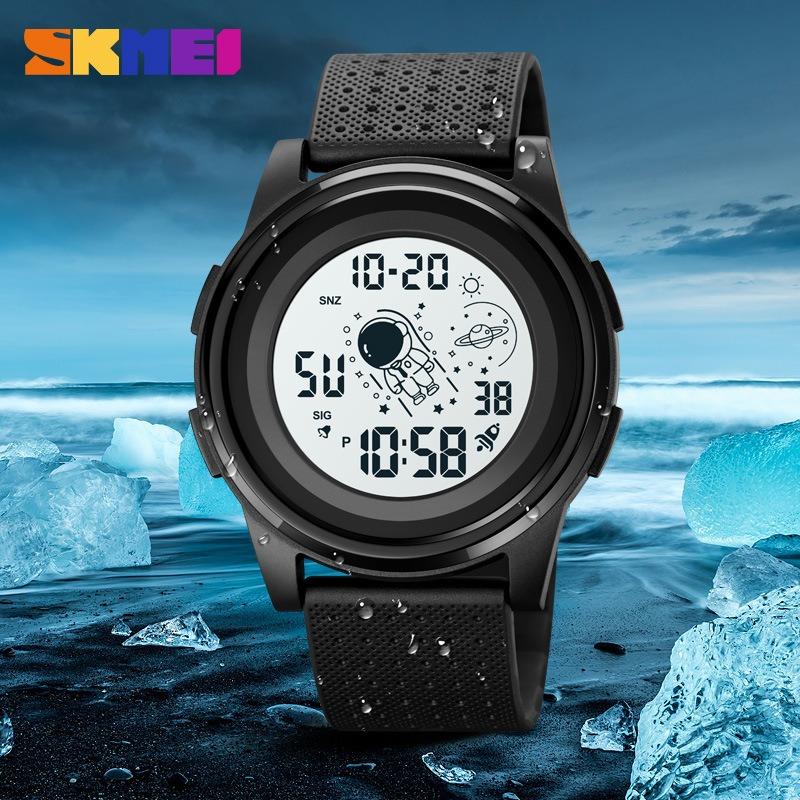 Sports electronic watch, ultra-thin case, multi-function watch, chronograph alarm clock, men's electronic watch