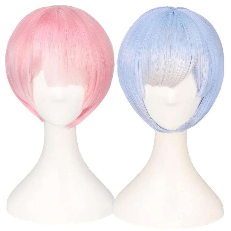 Anime Game Re:zero Kara Hajimeru Isekai Seikatsu Costume Clothes Wig Ram Rem Cosplay Maid Uniform Woman