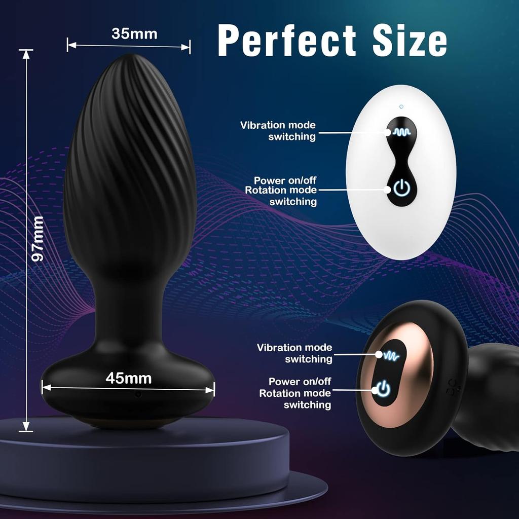 Adult Sex Toys for Men Prostate Massager - Games Vibrators Remote Control, Adult Toys Anal Plug Vibrating Butt Plug with 9 Vibrating Rotation Mode