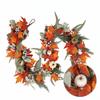 Pumpkin Maple Leaf and Bunny Ear Leaf Garland with Wire for Thanksgiving Fireplace Staircase Front Door Decor