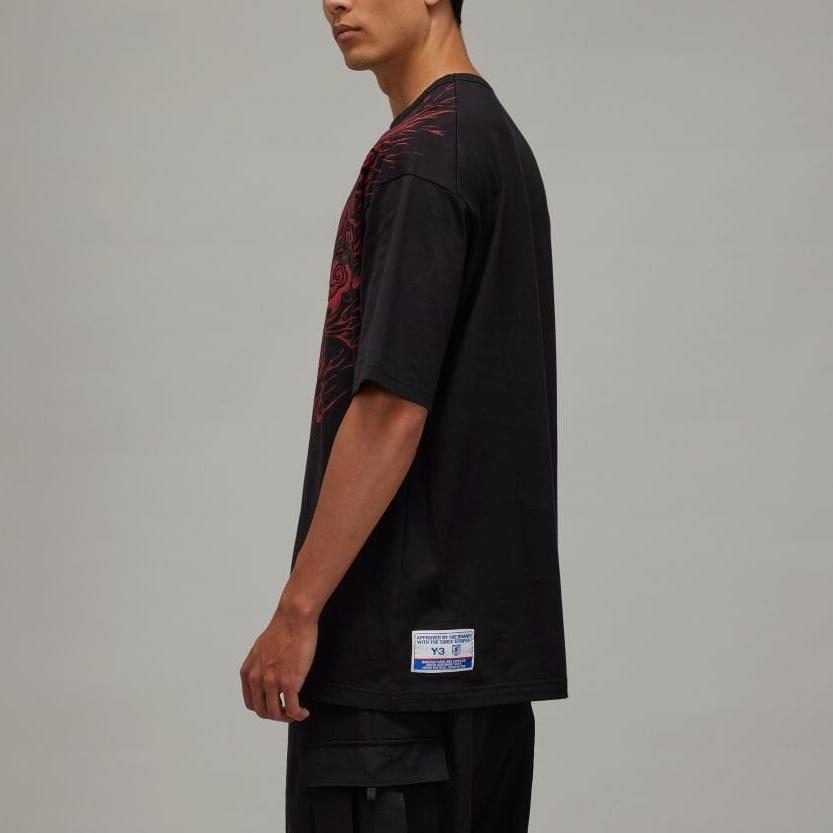 Y-3 X JFA Collaboration SS24 Comfortable Fashion Round Neck Short Sleeve T-Shirt Unisex T-Shirt Black IW7382