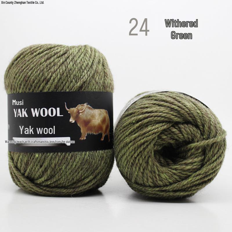 Yak Wool 3-Ply Hand-Knitted Medium-Thick Yarn for Sweaters, Coats, Scarves, and Hats (DIY).