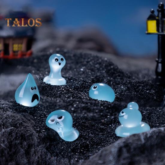 8Pcs/Set Water Sprites Figurine Luminous Mini Water Elf Ornament Miniature Cartoon Waterdrop Statue Toy Microlandscape Desktop Decoration Ornament