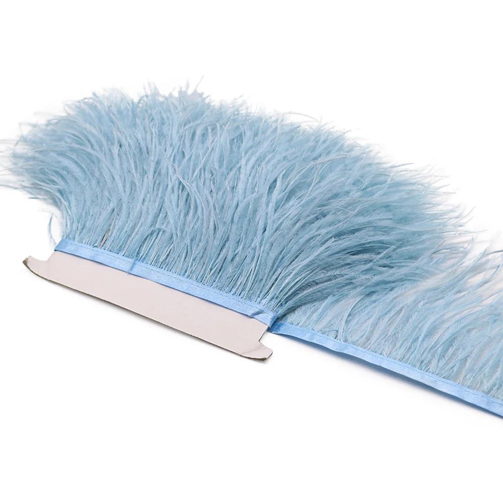 1Meter Natural Fluffy Ostrich Feathers Trim 8-10Cm Red Ostrich Plumes Craft Ribbon For Wedding Dress Sewing Clothing Decoration