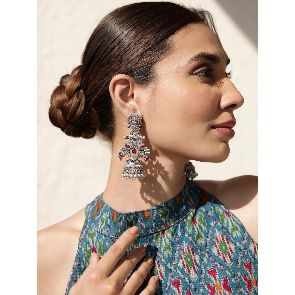 Oxidised Jhumka Earrings Stylish Boho Trendy Jewellery Gift for Women & Girls