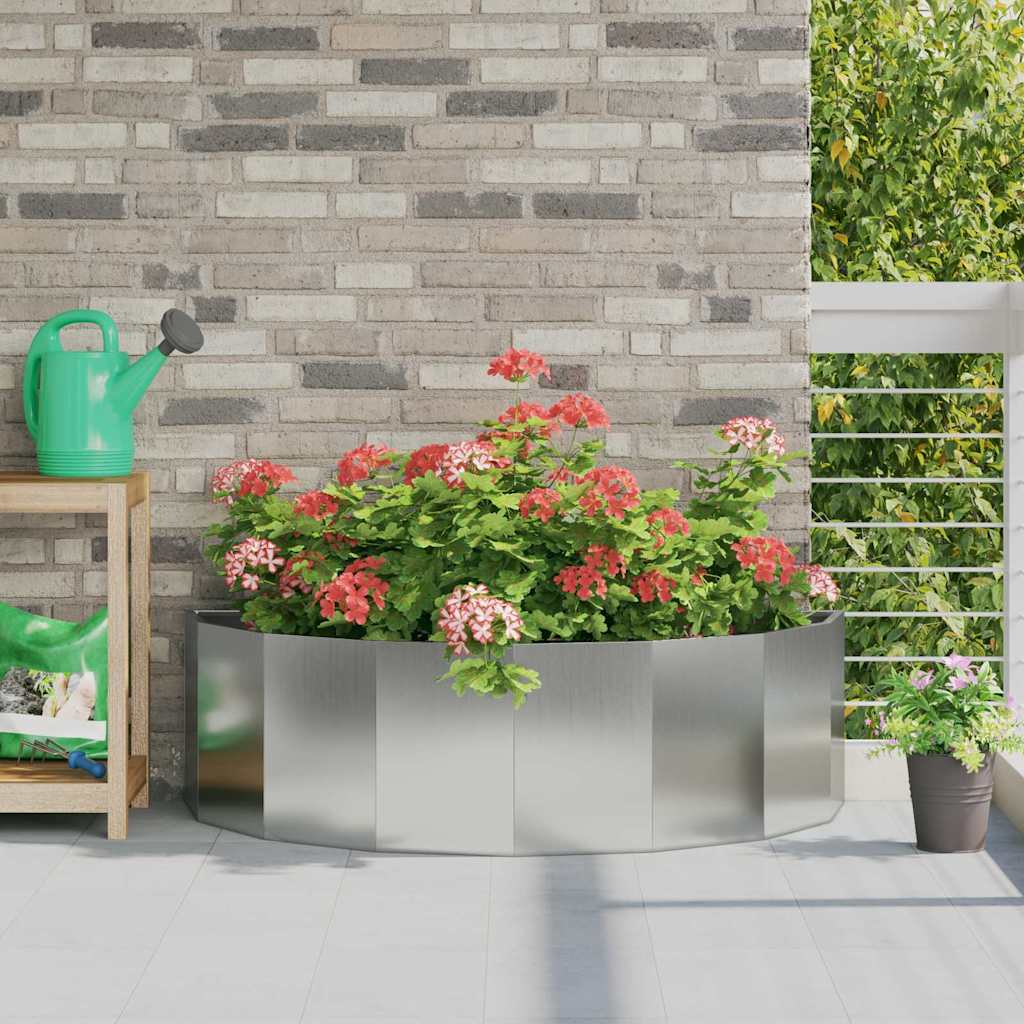 Planter Silver 120 X 60 X 35 Cm Galvanized Steel