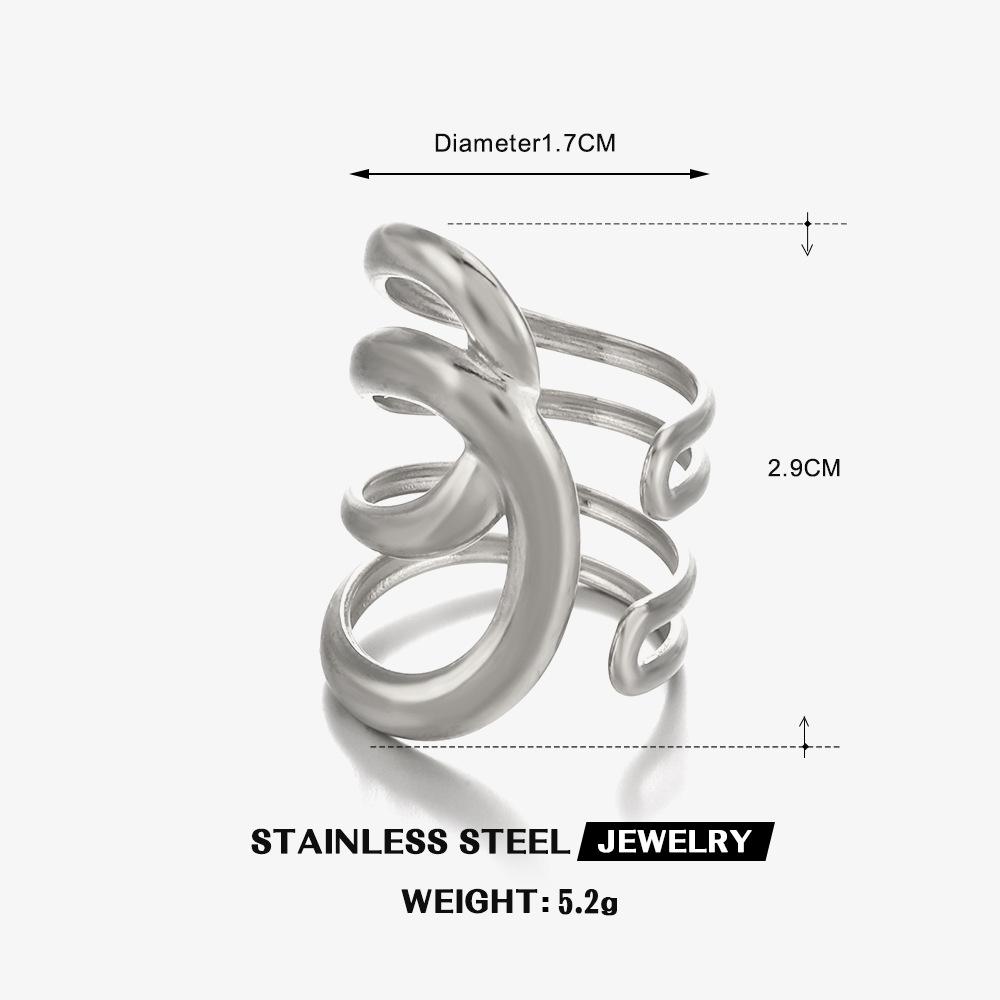 Lats Fashion Geometric Open Ring Stacked Irregular Ring For Women Party Festival Accessories
