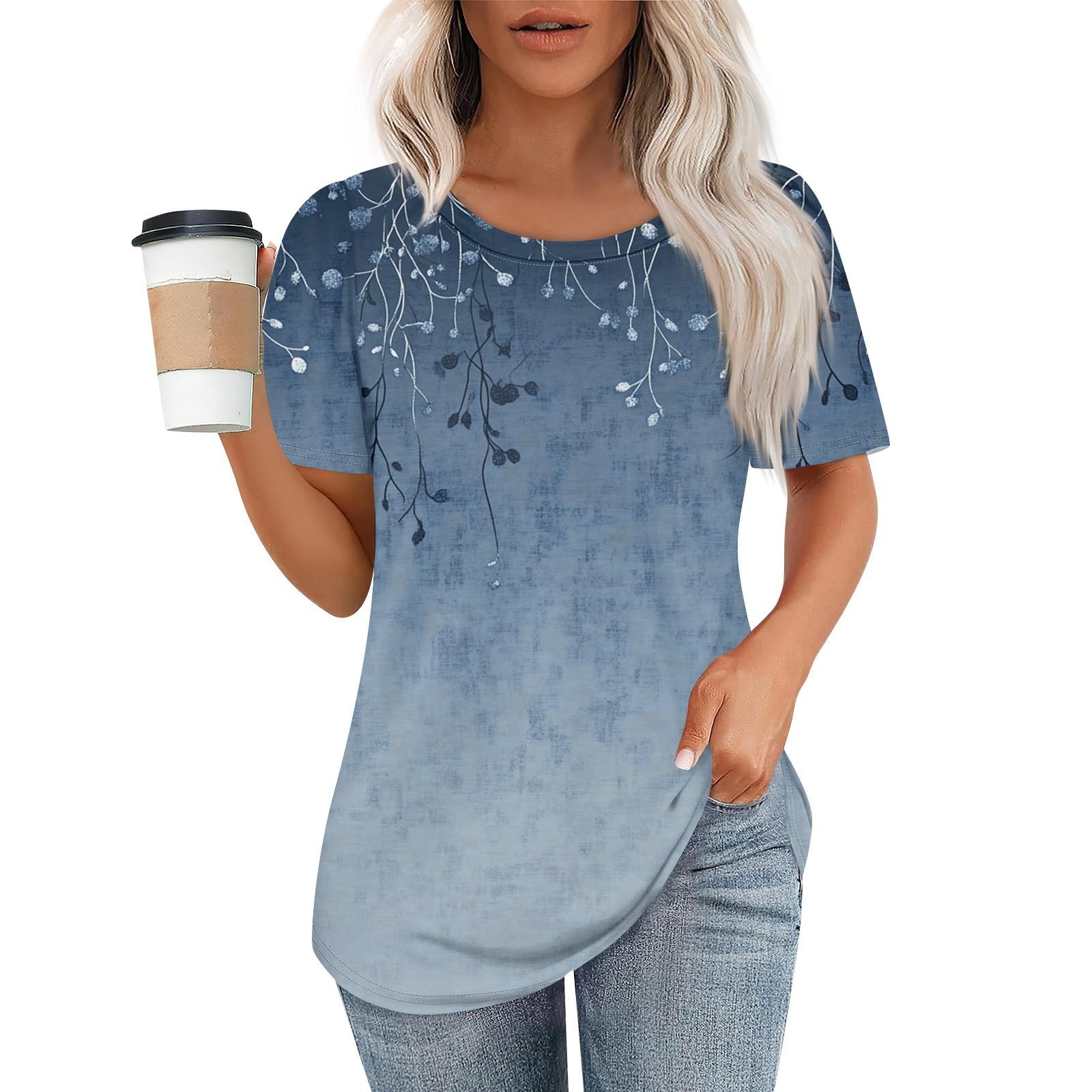 

Женский модный повседневный свитер с коротким рукавом и круглым вырезом XL тёмно-синий