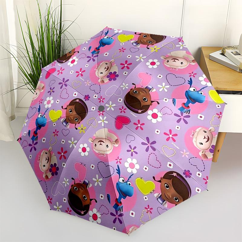

1pc Doc McStuffins Fabric Panel Umbrella with Plastic Handle,Suitable for All Seasons Home Travel Outdoor UmbrellaM1417