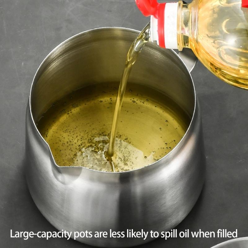 Lebensmittelechte Öl-Abtropfkanne Mit Abnehmbarem Deckel Und Frittierkorb Langlebiges Küchenwerkzeug Für Zuhause Restaurant