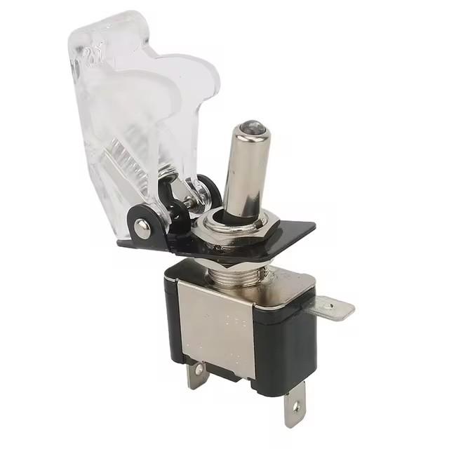 ASW-07D Illuminated Toggle Switch, 12V with Red LED Fog Light, 12A for Car Modifications