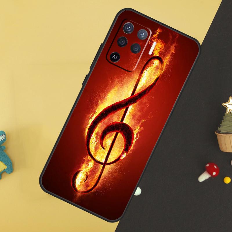 Treble Clef Music Note Case For Oppo A5 Pro A6 A15 A16 A76 A96 A17 A57 A98 A58 A78 A18 A38 A54 A74 A94 A40 A60 A80