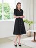 L By L Black Detachable Frill Puff Dress