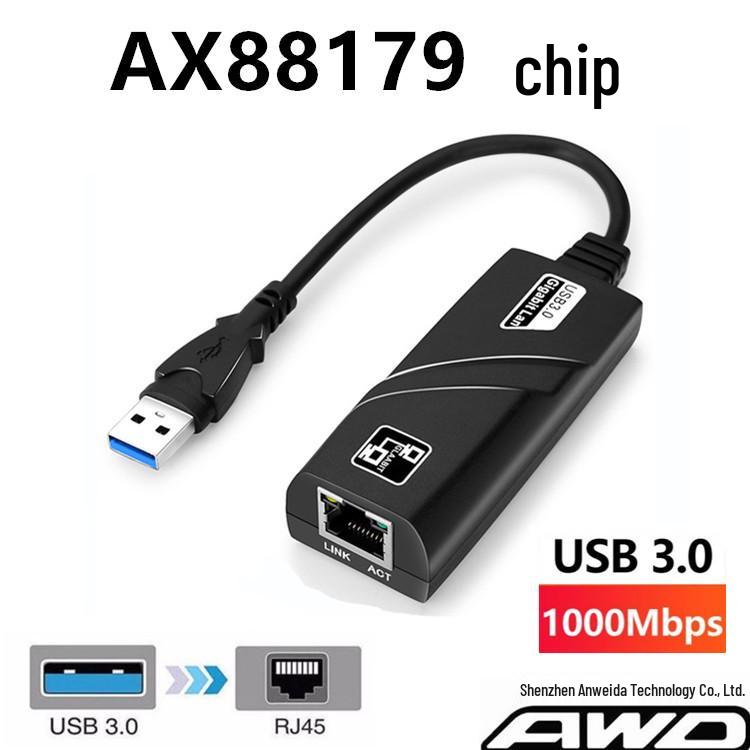 USB 3.0 Type-C to RJ45 Gigabit Network Adapter HUB (AX88179/TL8153)