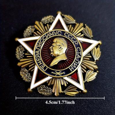 1 szt. Pięcioramienna Gwiazda Odznaka Pamiątkowa Marszałka Stalina Broszka Odznaka na Czapkę