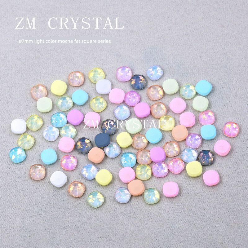 

New Arrival Mixed Flats Light Color Mocha Manicure Fancy Shape Diamonds Super Flash Color Dopamine Nail Rhinestone-Sticking Flats 7mm fat square light color mocha mixed 10