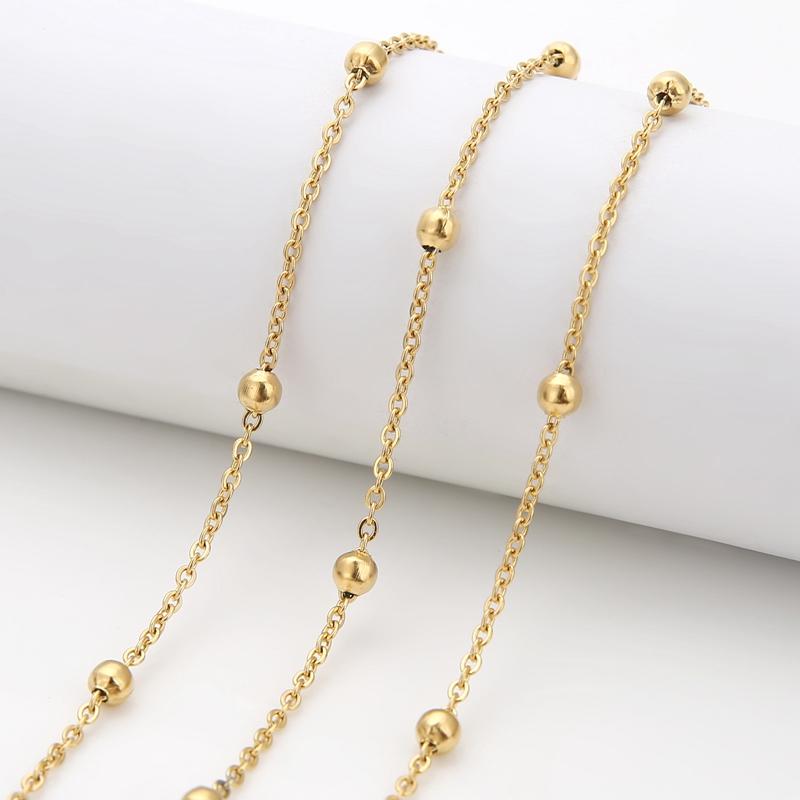 2 Meters Stainless Steel Satellite Cable Link Beads Chains DIY Bracelet Jewelry Making Necklace  Accessories Handicraft Anklets
