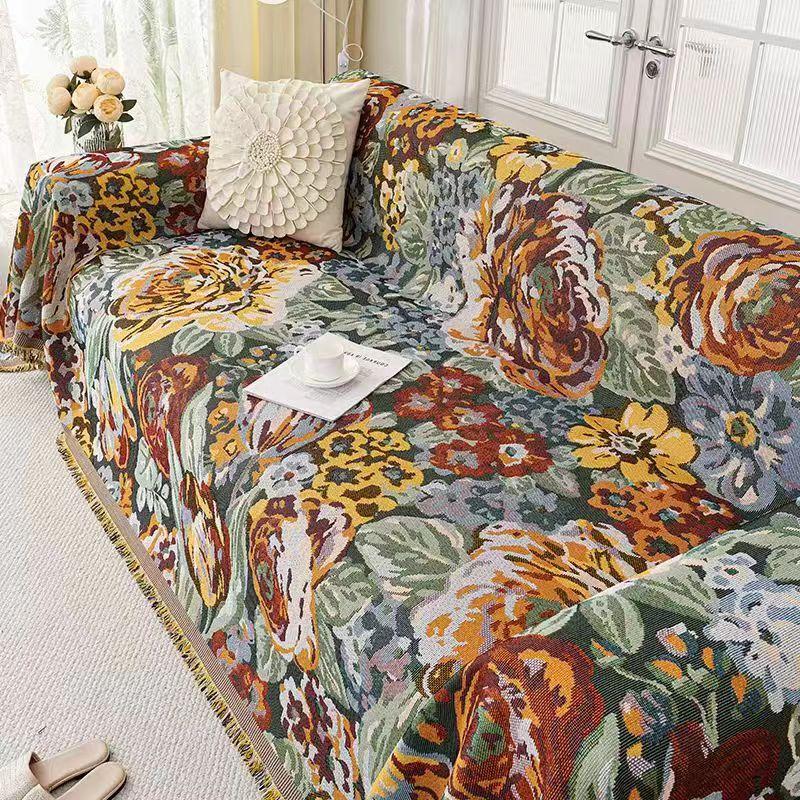 Amerikanischer Retro-Pastoralstil Einteiliger Sofabezug Staubdicht Rutschfest Dekoration Zuhause Sofa Handtuch Sommer Universelle Sofabezüge