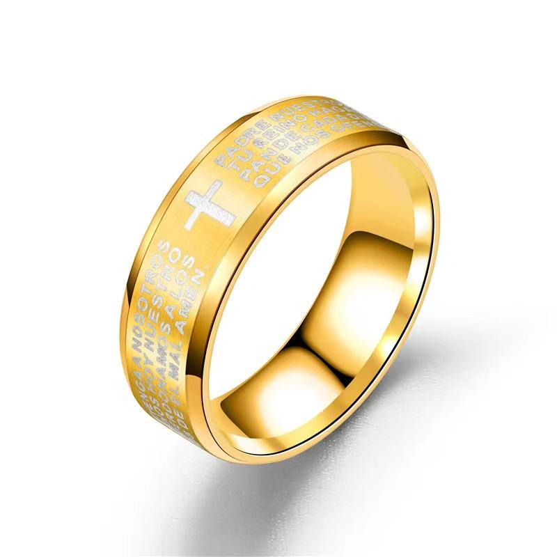 1Pcs Stainless steel men's and women's simple finger rings with engraved words Stainless steel rings