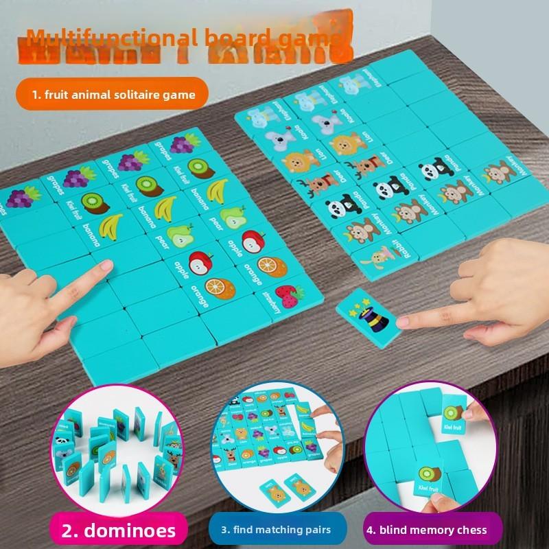 Wooden Logic Dominoes Educational Toy For Kids With Diy Fun And Memory Training