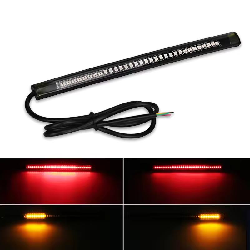 Motorcycle 48 LED Light Bar Flexible Strip Turn Signal Tail Rear Brake Stop Bulb Lamp