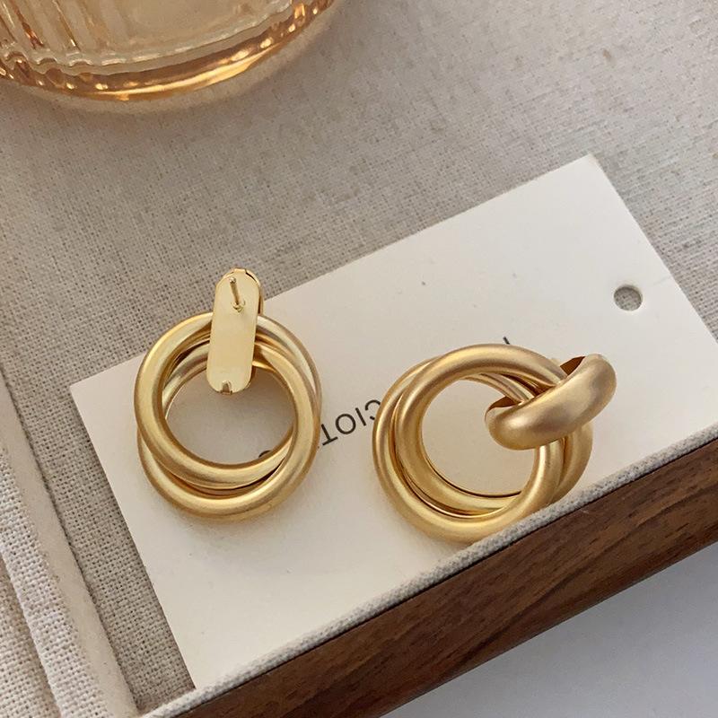 Flower Same Earrings Sterling Silver Ear Needles Ma Yili Reiko Metal Ring Earrings Atmosphere High-End Earrings