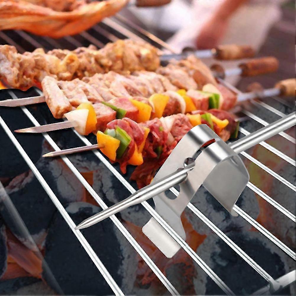 4Pcs Kitchen Stainless Steel BBQ Thermometer Probe Clips Holder 3-Hole Clamps