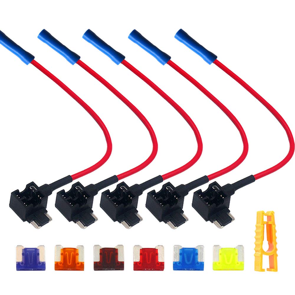 

Seliwirkt 5pcs /24V Flat Fuse Holder, Low Profile Circuit Fuse Tap, Add Wiring Power