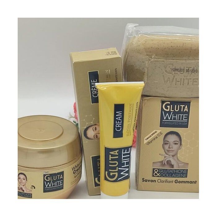 Gamme Naturelle Anti-Âge GLUTA WHITE Aux Glutathione Et Collagène - Kit Complet 5 Produits