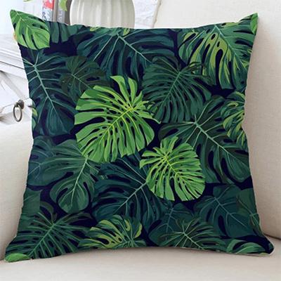 Exotic Tropical Leaves and Flowers Double-sided Printed pillow cover Short plush Suitable living rooms sofas throw cushion cover