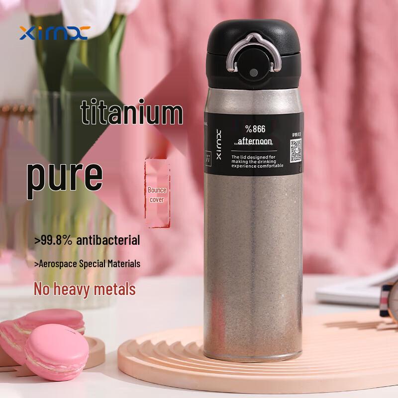 XIMX Pure Titanium Insulated Flip-Top Water Bottle