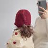 Pompom Baby Knit Hat Ear Protection Windproof Beanie Soft Earflap Hats  For Kids