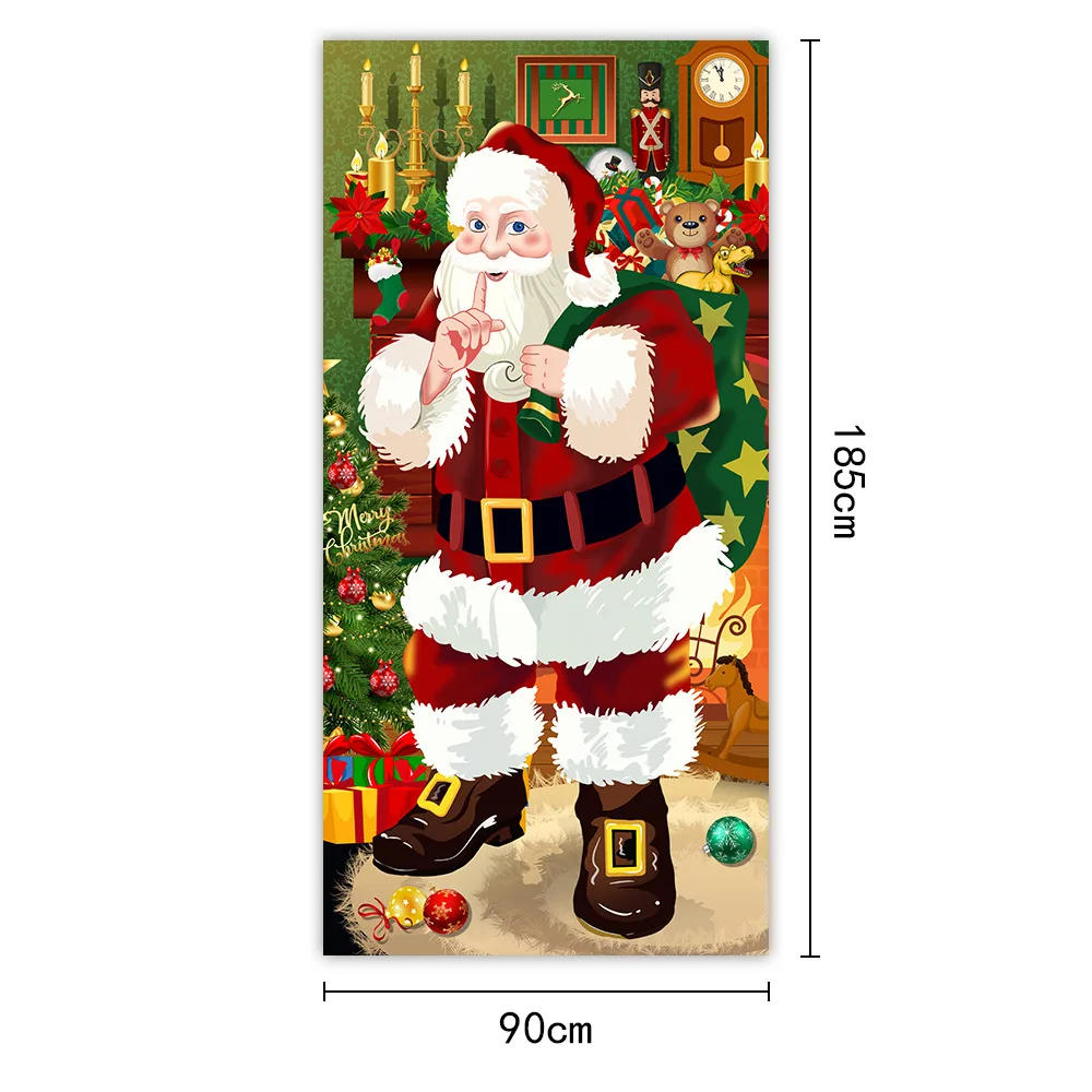 

Funny Santa Door Cover 2026 Christmas Decoration Outdoor Porch Decorative Supplies Background Banner Halloween Decors 2026 New